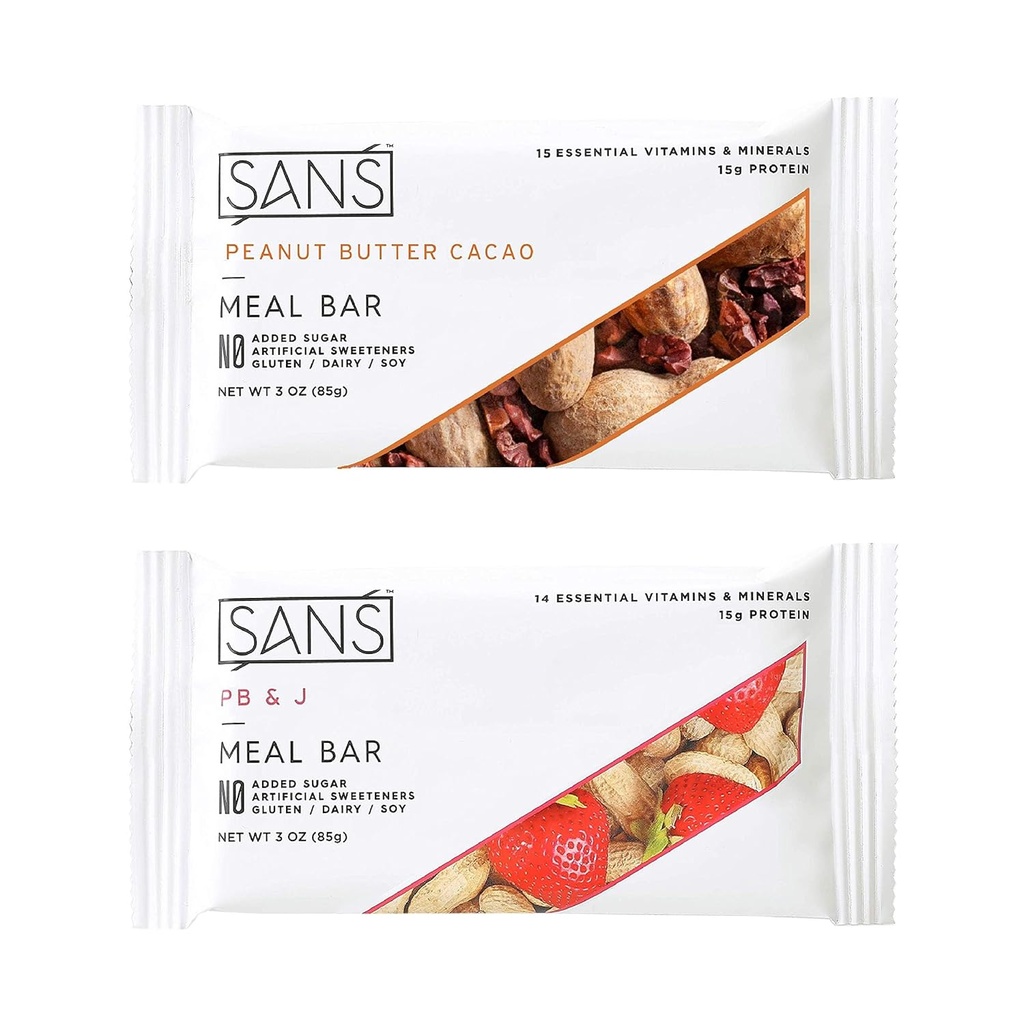Sans Strava Náhradní protein Bar 124; All- Natural Nutrition Bar bez přidaného cukru 124; Dairy- Free, Soy- Free, a gluten- Free Factory 124; Essential Vitamíny a minerály (Peanut Butter Lovers, 12 Pack)