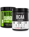 Jacked Factory Nitroflusion Pre- cvičení v Green Apple & BCAA v ovocném punči pro budování a obnovu svalů