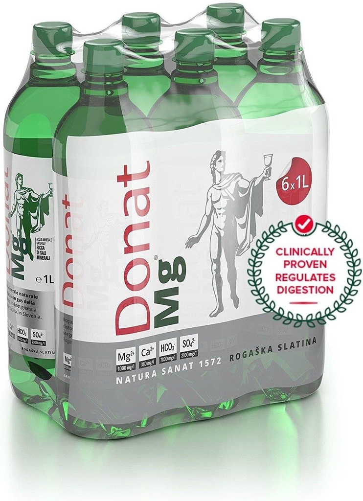 Přírodní hořčičná voda - 1000mg hořčík v 1000ml "Donat Mg" Bulk Pack 6x1L