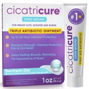 Cicatricure Triple Antibiotic Ointment with Pain Relief, Bacitracin Antibiotic Ointment & Cream for Wound Care, Hojení Ointment for Cuts, Burns, Hmyz Bites, První pomoc dodávky Essential, 1 oz