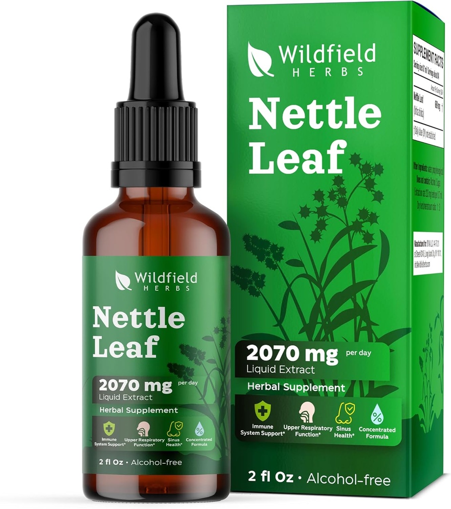 Stinging Nettle Leaf Extract Drops 2000mg (Urtica dioica L.) Bylinný dodatek Absorbs lepší než Kapsle, 1 měsíc Dodávka, 84 Služeb, Alkoholicko-Volný tinktura - 2 Oz, balení po 1