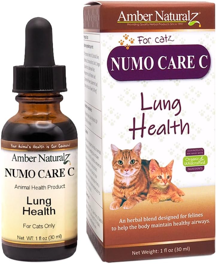 Amber NaturalZ Numo Care C Respirační podpora pro kočky 124; Bylinný vzorec na pomoc udržet normální funkce plic, Clear Airways, a imunitní zdraví