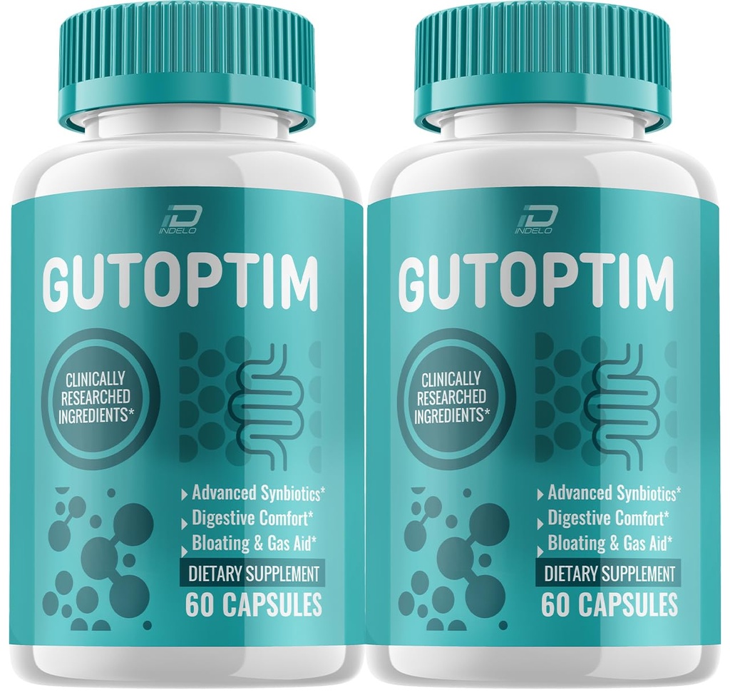 Gutoptim Advanced Probiotické kapsle, Gutoptim Probiotika Podpora pro stravitelné zdraví pilulky, Gutoptim Recenze, Gut dodatek a stravitelná podpora (2 Pack - 120 Kapsle)