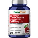 NusaPure Organic Tart Cherry 20: 1 Extract, 1000 mg Ekvivalentní s 20 000 mg Veggie Caps (Vegan, Non- GMO) Bioperin