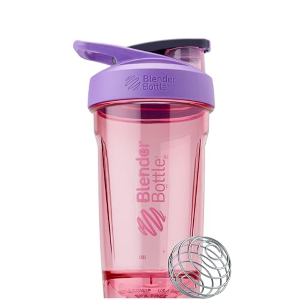 BlenderBottle Sport Shaker Lahvička s Wire Whisk, 24-Ounce, Purple - Protein Shkes & Hydration for Sportetes & Fitness Enthusiasts, Easy Mixing, Trvalý & Lehký, Uzamykatelné Lid