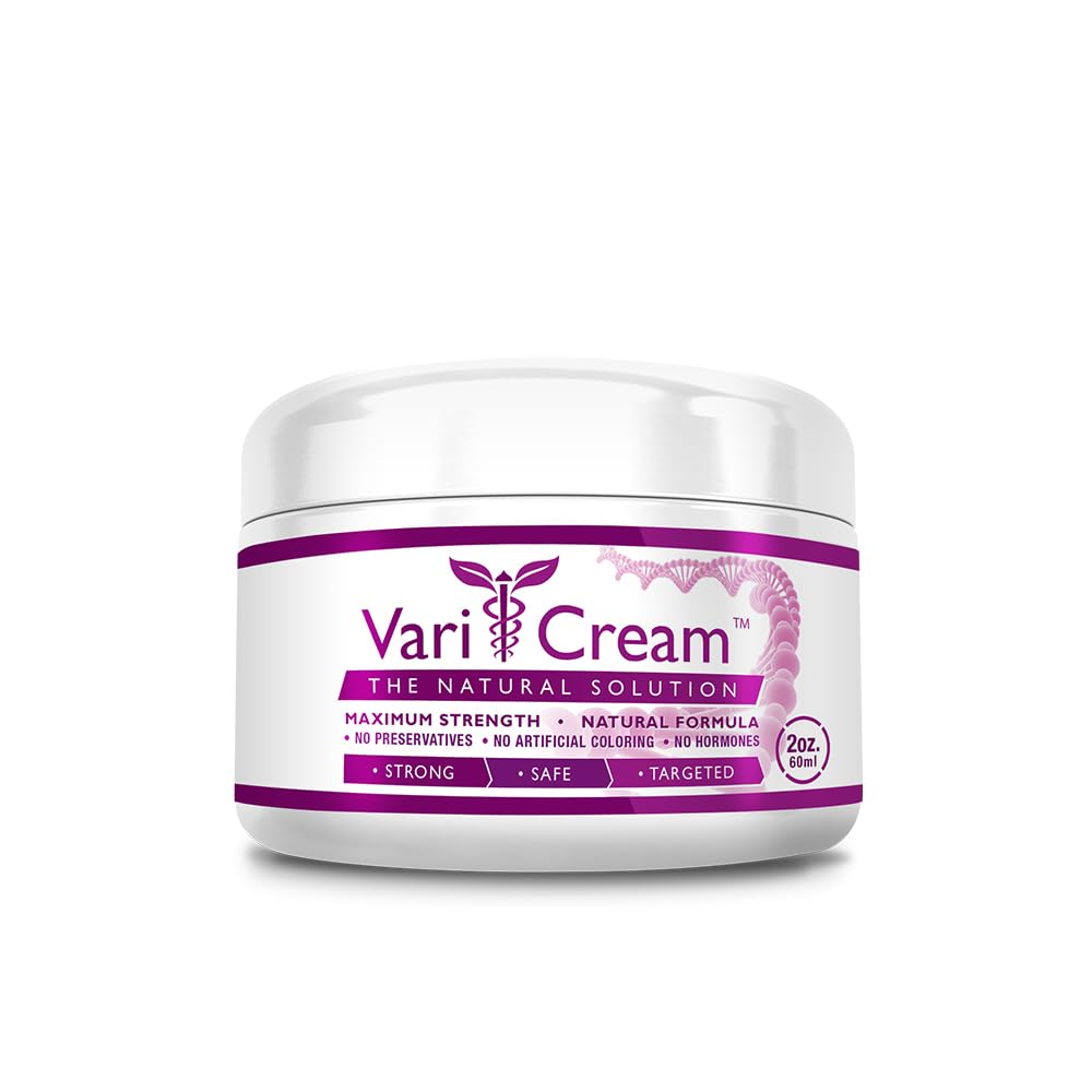 Varicosa & Spider Veins Cream - Tocopherol acetát, Butcher 's Broom, Witch Hazel - 1 Jar - 2 Oz. - Vegan