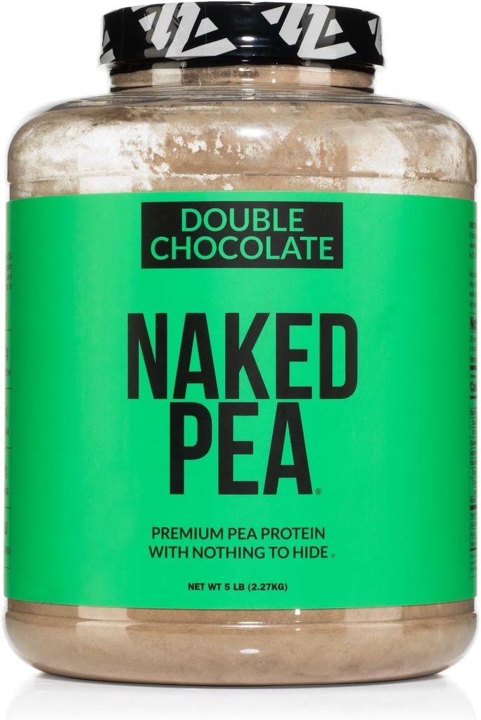 NAKED Pea - Double Chocolate Protein from US & Canadian Farms, Organic Cocococonut Sugar - No GMO, No Soy, and Gluten Free, Aid Growth and Recovery - 53 Servings