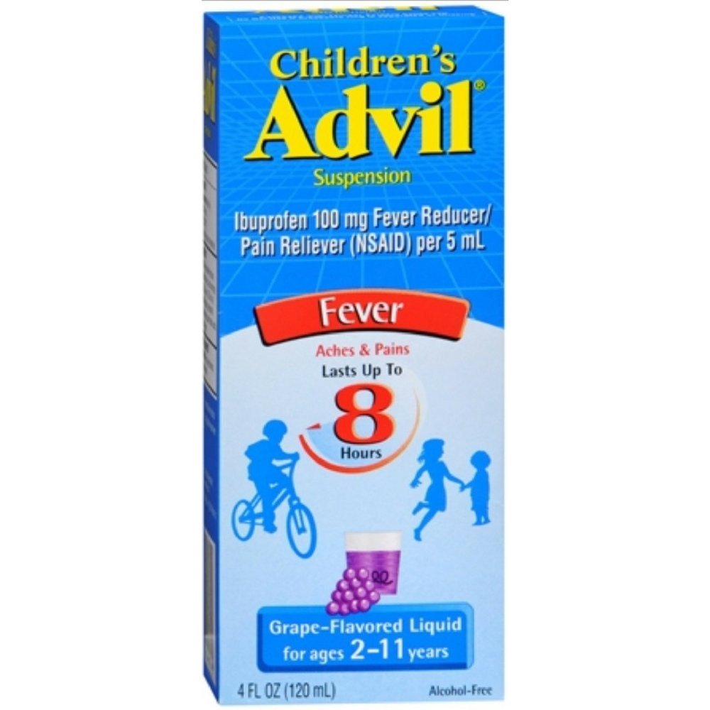 Childrenââââ €€š š\ 's Advil Liquid Pain Relief Medicine and Fever Reducer, 100 Mg Dětský Ibuprofen pro věky 2-11, Grape - 4 Fl Oz