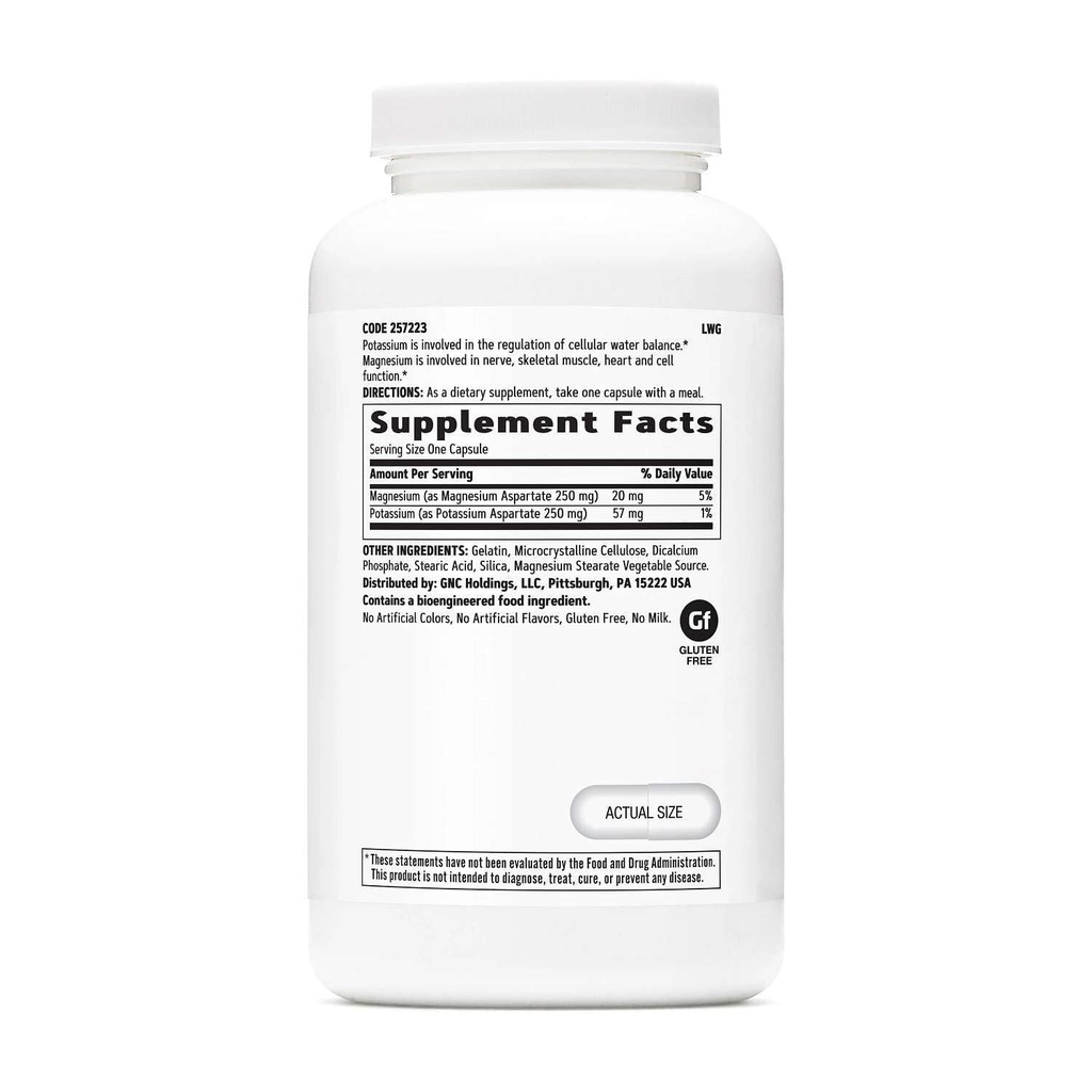 GNC kalcium a hořčík Aspartát 250mg doplněk, pomáhá regulovat vodní rovnováhu, 240 Služeb