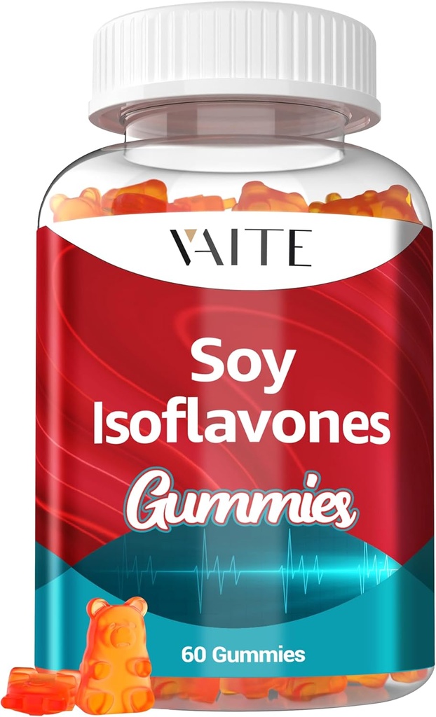 Soy Isoflavones Dodatek pro ženy - Non- GMO Phytoestrogeny pro menopauzu Relief, Hot Flashes, Hormonální bilance, Genistein, Soy s Isoflavones, Kostní zdravotní podpora - 60 Vegan Žvýkací žlaby