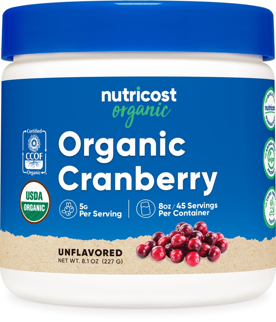 Nutricost Organic Cranberry Powder, 8 oz, 5G per Serving - Non- GMO, gluten- Free