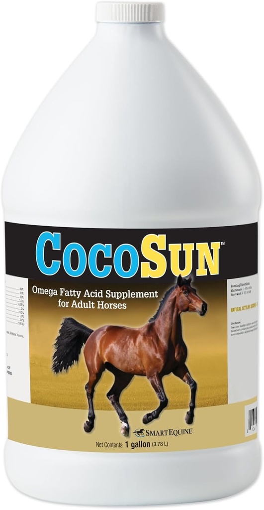 CocoSun ™ Oil Omega Koňský dodatek 124; Omega 3, 6, 9 Doplňky Ideální pro zdravou pleť & lesklé kabáty 124; Koňské doplňky pro váhový zisk 124; 1 Gallon