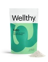 Wellthy Keto Power with BHB Salts for Instant Ketsis and Energy, Natural Strawberry Kiwi Flavor, 10.58 oz