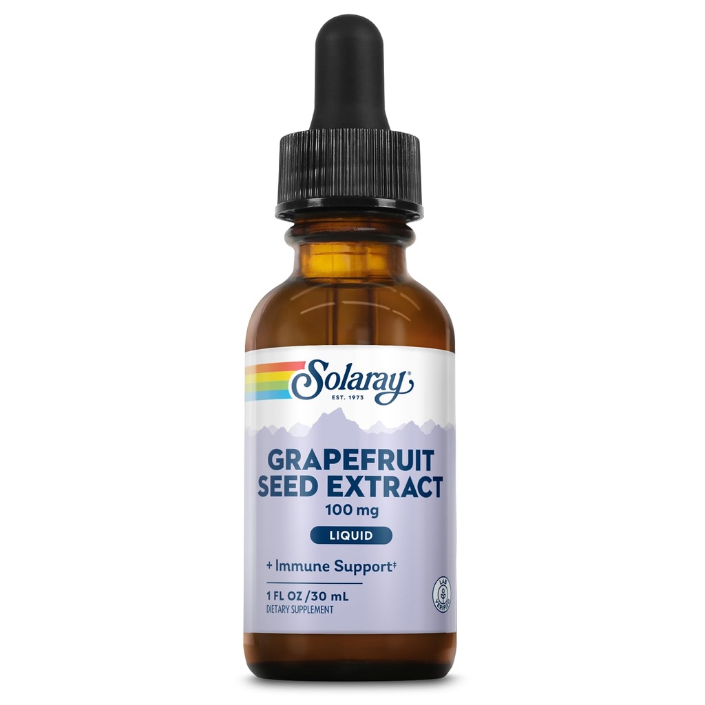 SOLARAY Grapefruit Seed Extract Drops 100mg - Wellness Support Supplement - Pohodlné Liquid Drops, 60denní záruka vrácení peněz, Laboratoř ověřená, přibližně 100 Služeb, 1 FL OZ