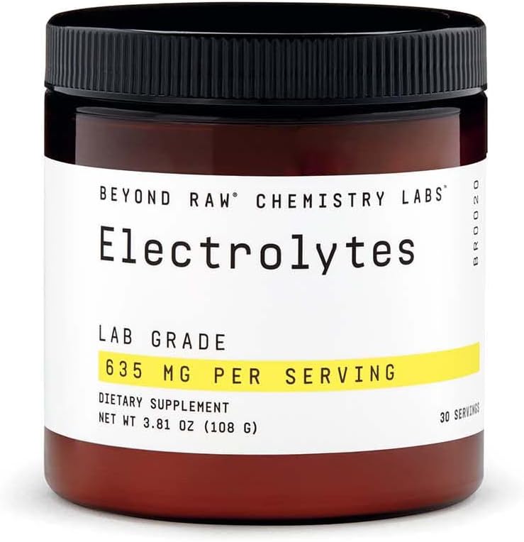 BEYOND RAW Chemistry Labs Electrolytes Powder, Lab Grade, gluten Free, Sugar Free Electrolyte Drink Mix, Podporuje výkon a hydrataci, 30 Služeb