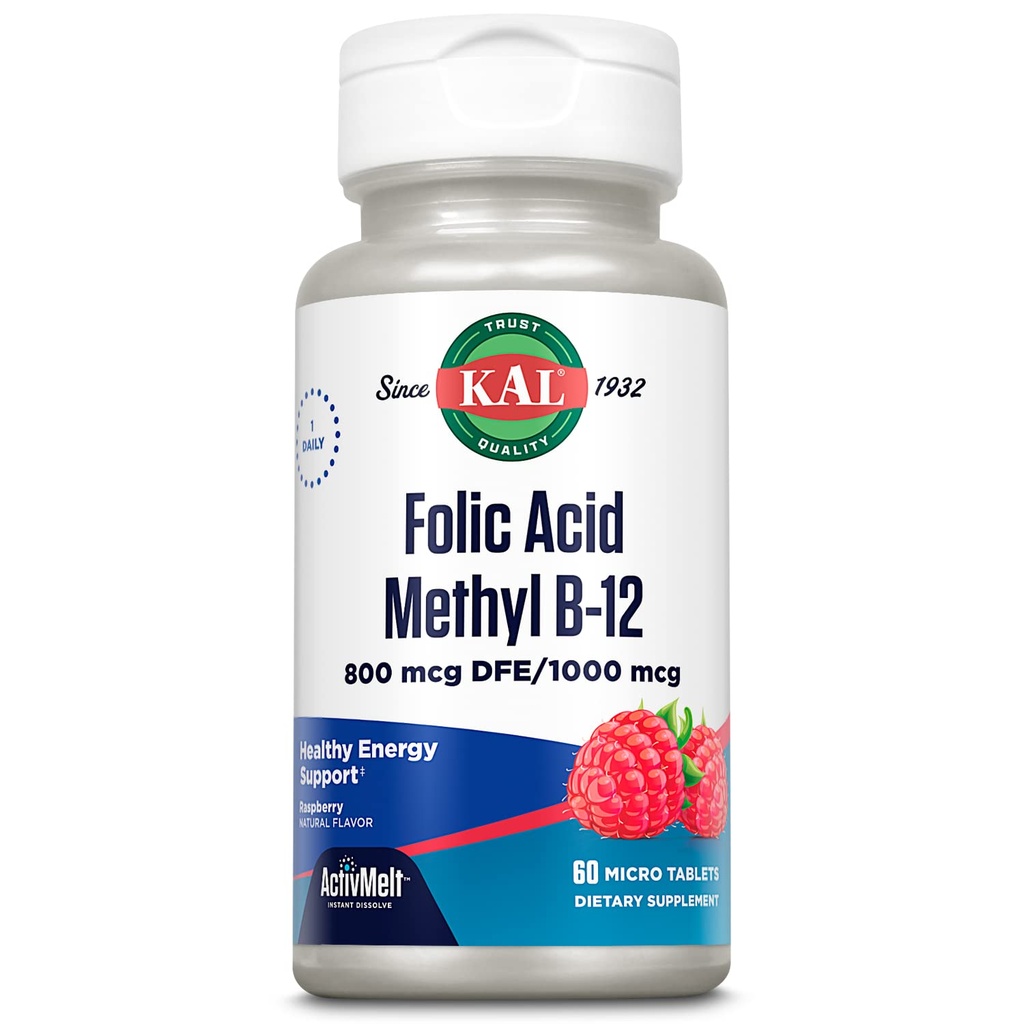 Kal 800 Mcg Acid Methyl B-12 Tablety, Malina, 60 Počet