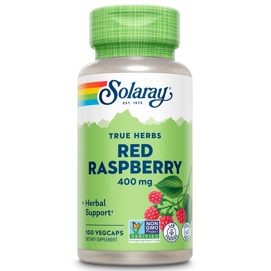 SOLARAY Red Raspberry Leaves Kapsle, 400 mg