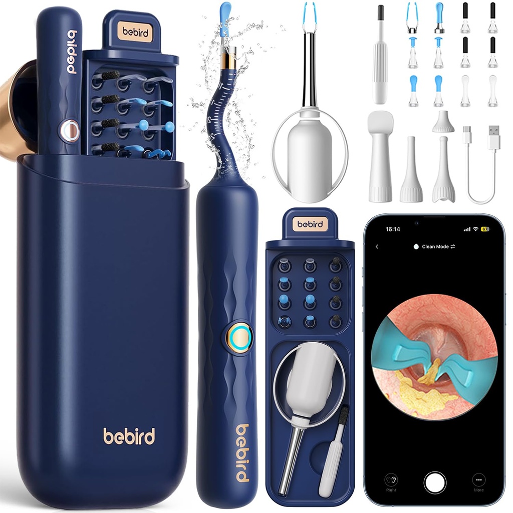 Bebird Earsight Plus D39R odstraňovač uší, FSA HSA Způsobilé položky, Čistič uší s flexibilním ušní kamerou Otoscope, Visual Uar Pick Tweezers Wax Remover, Čisticí sada pro rodinu