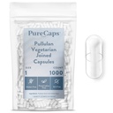 PureCaps USA - Prázdný Vegetarian Vegan Pullulan Pill Kapsle Velikost 1 1B124; 1000 spojených pilulek 124; jasné 124; Non-GMO Certified CLAS124; SLS, gluten, konzervativní zdarma