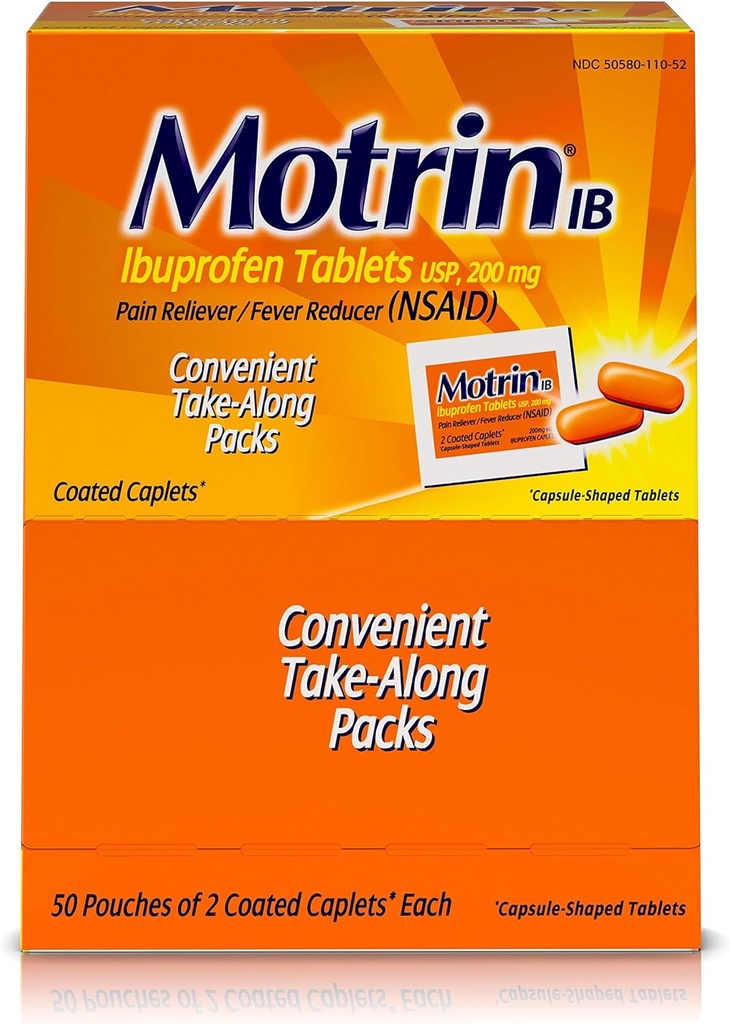 Motrin IB 48152 Ibuprofen Tablety, 2 Počet (balení po 50)