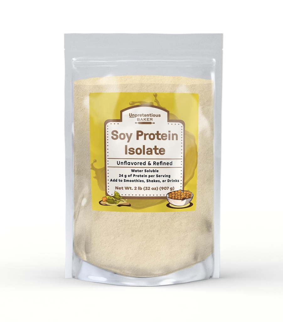 Bezostyšný izolát proteinu Baker Soy (2 lb), dobrý zdroj bílkovin a železa, smoothies, třes