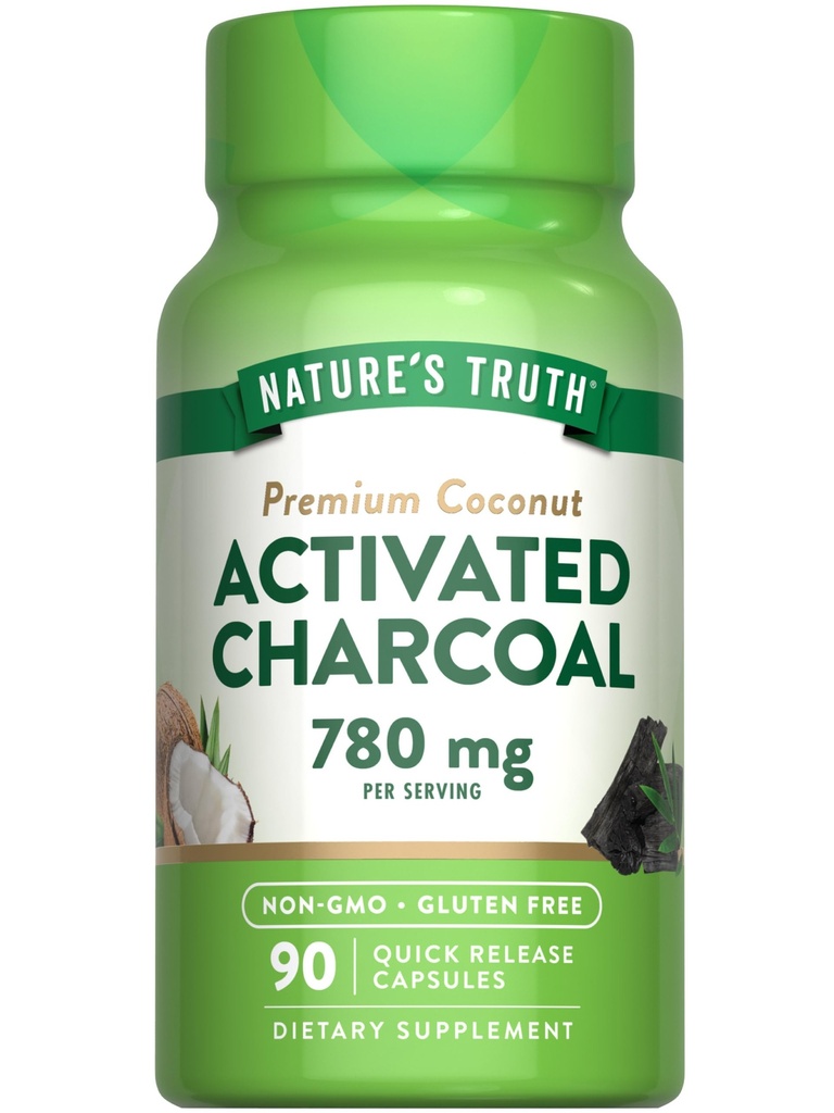 Nature 's Truth Activated Charcoal Capsules 124; 90 Count Activated 124; Non-GMO & gluten Free Supplement