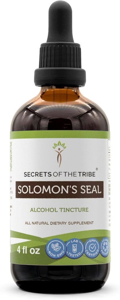 Tajemství kmene Solomon s pečeť tinktura Alkohol extrakt, high- potency Bylinné kapky, tinktura vyrobený z Wildcrafted Solomon pečeť Polygonatum odoratum Respirační systém Zdraví 4 oz
