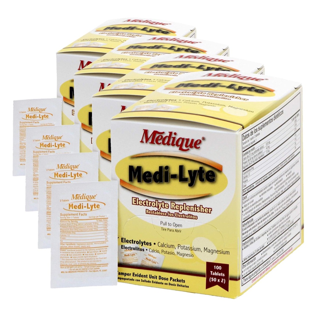 Medique 03033 Medi- Lyte Electrolyte Tablety w / Chlorid draselný pro křeče, 100- Tablety (balení po 4)