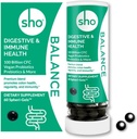 SHO Balance 100 Billion CFU Prebiotika a Probiotika Včetně Lactobacillus Casei pro stravitelné zdraví, Shelf- Stabilní Vegan Probiotika pro muže a ženy - 60 pilulky Náplň láhev