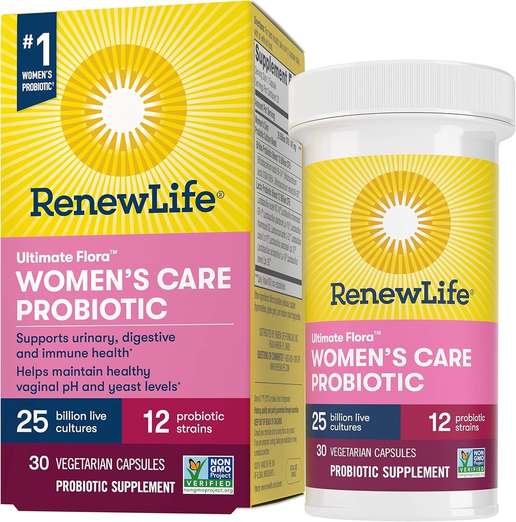 Renew Life Ženy? s Probiotic - Ultimate Flora Probiotic Péče o ženy, Stálý Probiotický dodatek - 25 miliard - 30 Zeleninové kapsle