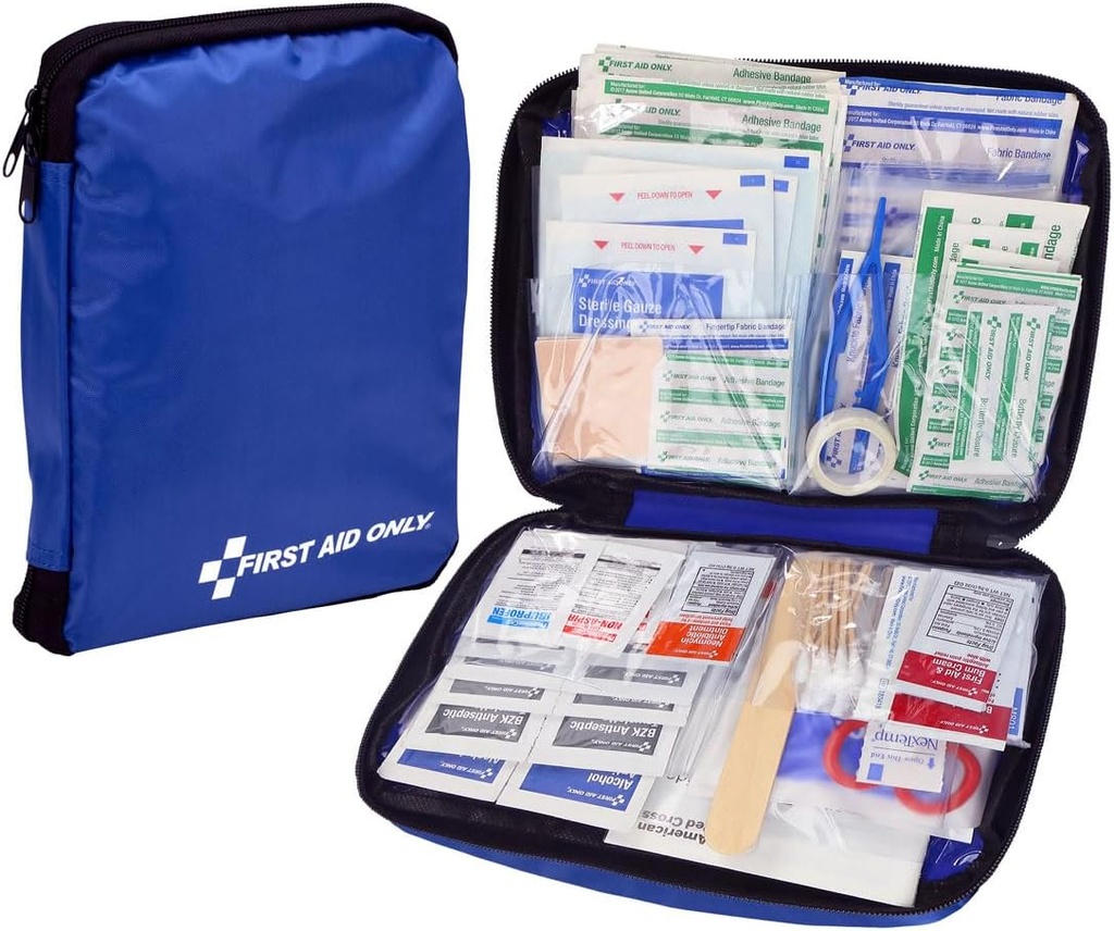 První pomoc pouze 299 Kousek All- purpose Nouzové první pomoc Kit pro domov, kancelář, auto, byt, kolej, a kempování, Travel- Friendly Compact Pouch Fits in Backpack, Kufry, kabiny, a drawers
