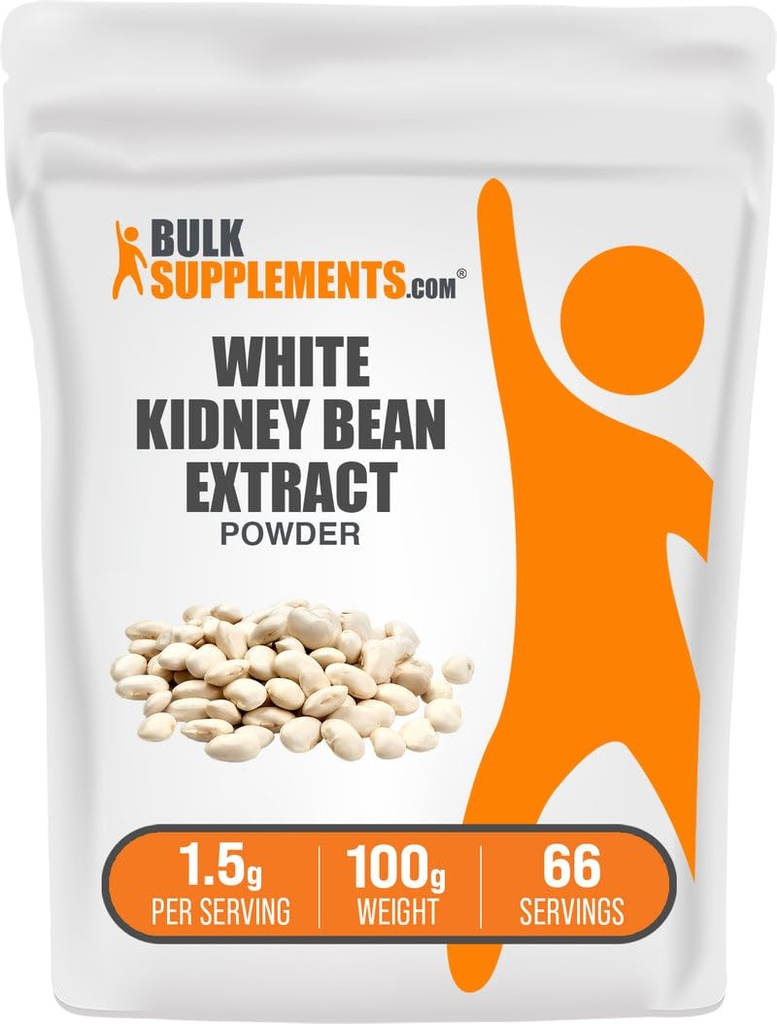 Bulkenpendiments.com White Kidney Bean Extract Powder - White Kidney Bean Powder - Bylinný dodatek - Gluten Free, 1.5g na Serving, 100g (3.5 oz) (balení po 1)