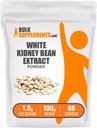 Bulkenpendiments.com White Kidney Bean Extract Powder - White Kidney Bean Powder - Bylinný dodatek - Gluten Free, 1.5g na Serving, 100g (3.5 oz) (balení po 1)