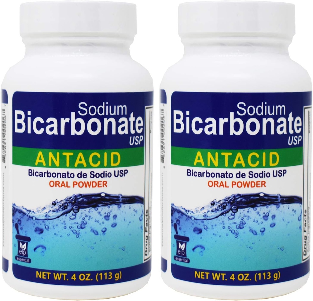 Bikarbonát sodný Antacid Perorální prášek USP 4 oz .2 Lahvičky