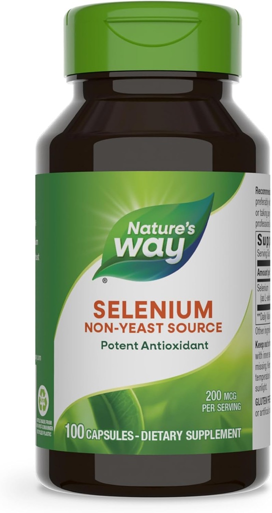 Nature 's Way Selen, Non- yeast Source, potent Antioxidant, 100 Kapsle (Balení květen Vary)