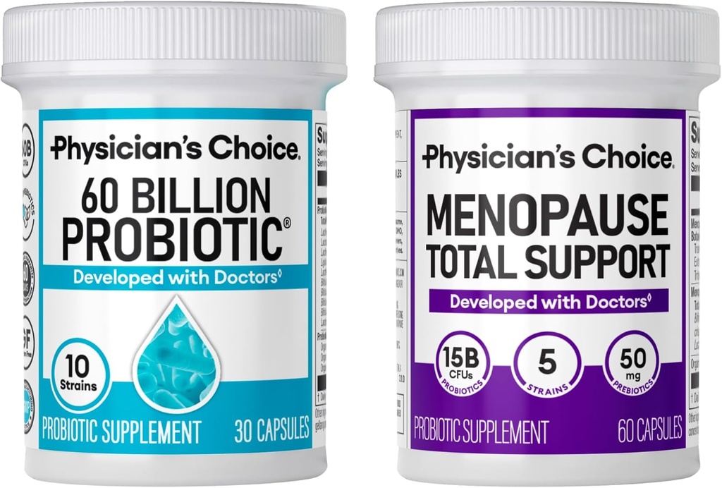 Lékařský choice Menopauza Support + stravovací balíček pro podporu zdraví - 60ct