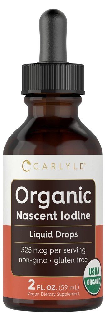 Carlyle Organic Nascent jód kapalné kapky 124; 2 fl oz 124; Vegan dodatek 124; Non- GMO, gluten zdarma
