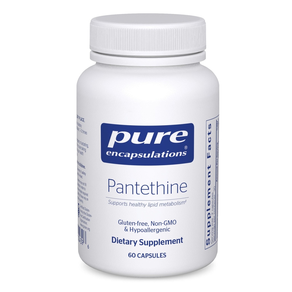 Čisté Enkapsulace Pantethine current 124; Hypoalergenní dodatek podporuje zdravý lipidový metabolismus a kardiovaskulární funkce current 124; 60 Kapsle