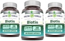 Amazing Applicas Biotin 10000 mcg Veggie Kapsle 124; Vitamin B7 dodatek CLAS124; Non- GMO CLAS124; Gluten Free CLAS124; Made in USA (200 Count CLAS124; 3 Pack)