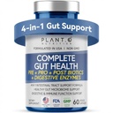 4-in-1 Gut Health Support - Prebiotika + Probiotika + Postbiotika + Digestivní Enzymy - DE111 Spore Probiotika pro stravitelnou podporu a nafouknutí - Non- GMO, Made in USA - 60 Veggie Kapsle