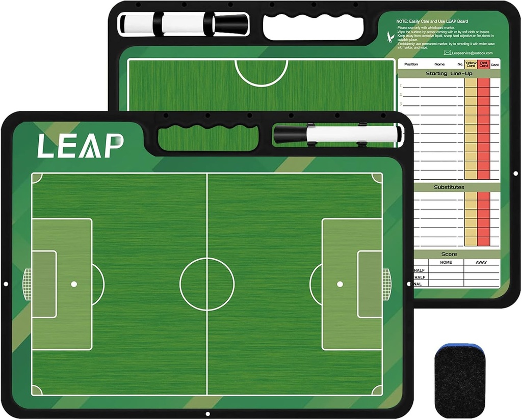 Leap Coach Board Premium taktické schránky dvě strany s Full & Half Court Dry Erase Marker Board pro basketbal, Baseball, fotbal, fotbal, hokej