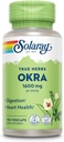 SOLARAY Okra Fruit 1600 mg - High Fiber Supplement for Wellness Support - Rich Source of Soluble Fiber - Ekvivalent z 6,4 g Fresh Okra per Serving, Vegan, 60- Day Garance - 25 Služeb, 100 VegCaps