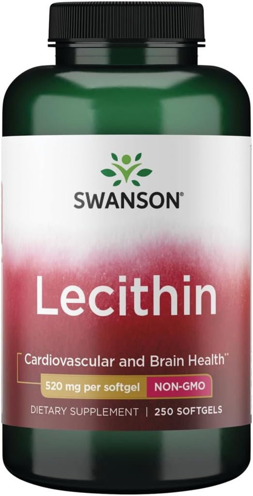 Swanson Lecithin Non- GMO 520 miligramů 250 Sgels