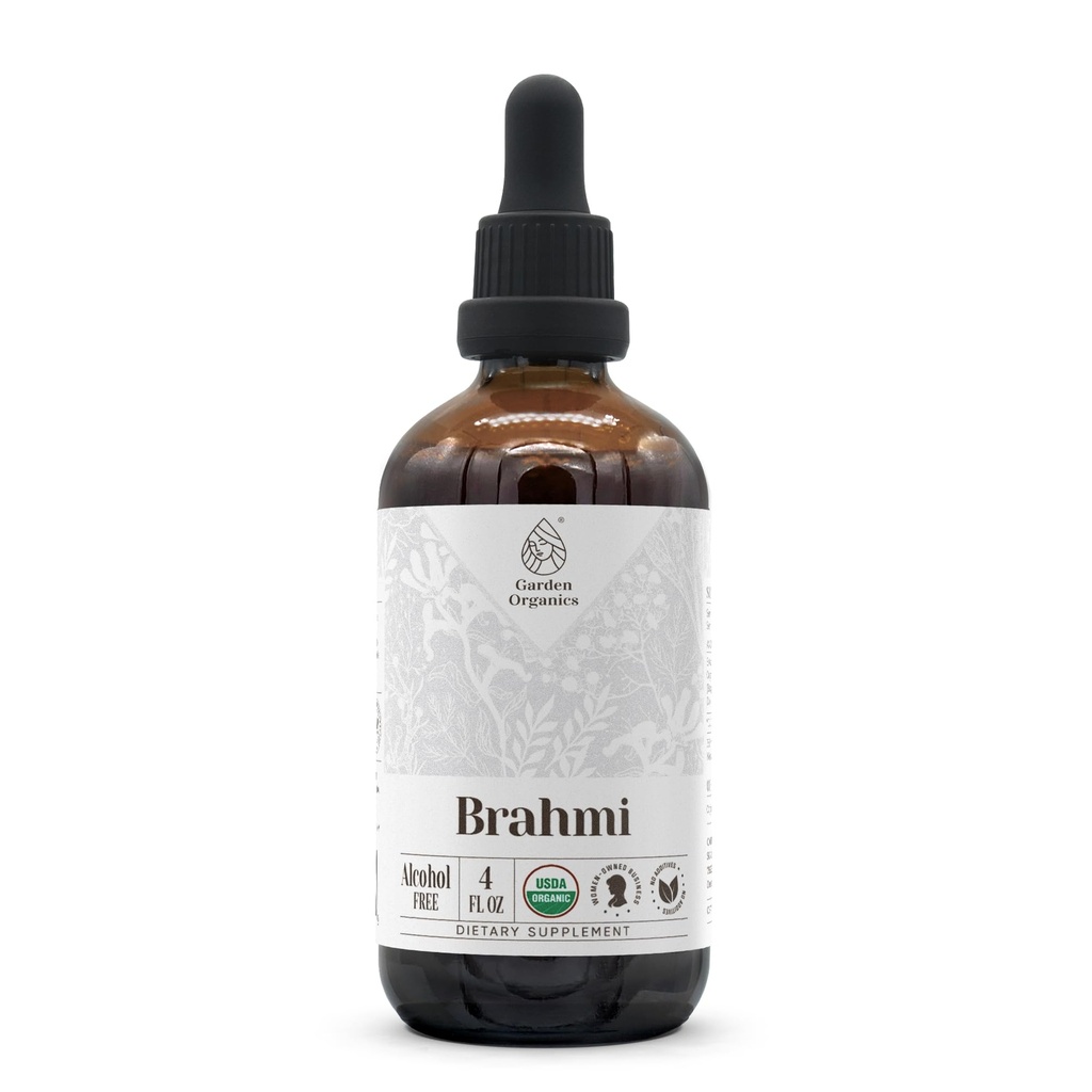 Brahmi USDA Organic CLANE124; Alkohol- Free Extract, Organic Bylinné kapky, Dodatek CLANE124; tinktura Vyrobeno ze 100% Certified Organic Brahmi (Bacopa Monnieri) Sušený Herb 4 oz