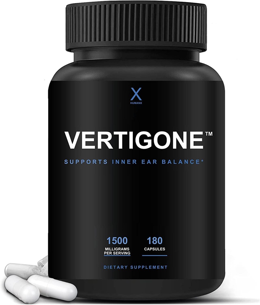 HUMANX VertiGone - Vertigo Relief - Time- Testované ingredience - Starověké přírodní vnitřní ušní bilance dodatek - Relieves Závratě, Nausea, Spinning & Swaying Sensations - Non GMO - Dizzy Aid Pills