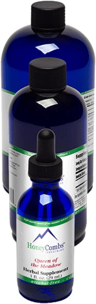 HoneyCombs Queen of The Meadow (Meadowsweet) - Bylinný dodatek pro imunitní systém, močový trakt a podporu ledvin - bezalkoholické, studené lisované Meadowsweet Liquid Extract, 8 Fl Oz