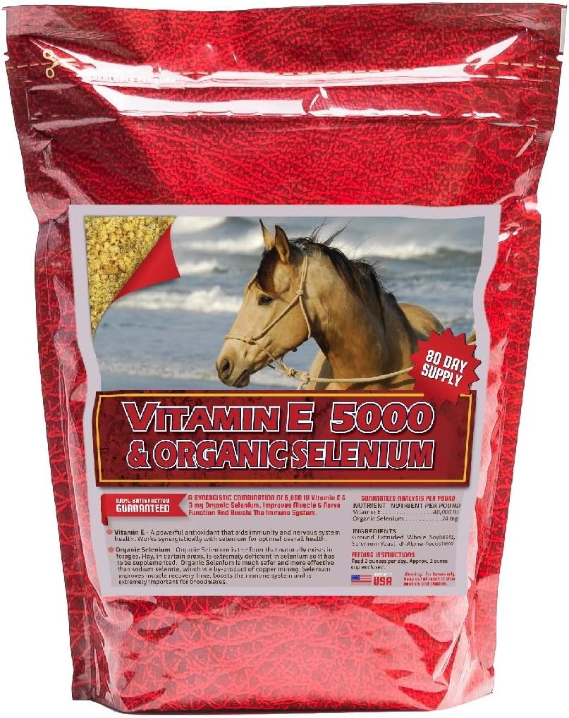 Vitamin E & Organic Selen 10 lb, 5000 IU vitaminu E a 3 mg organického selenu na dávku