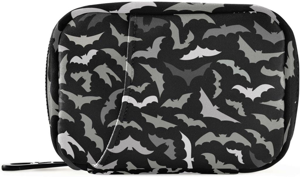 Pill Box Halloween Netopýři 7 den Pill Pouzdro Pouzdro Pořadatel Bag se zipem Přenosný Týdenní vitamin Medicine Dodatek Držák Pouch Bag