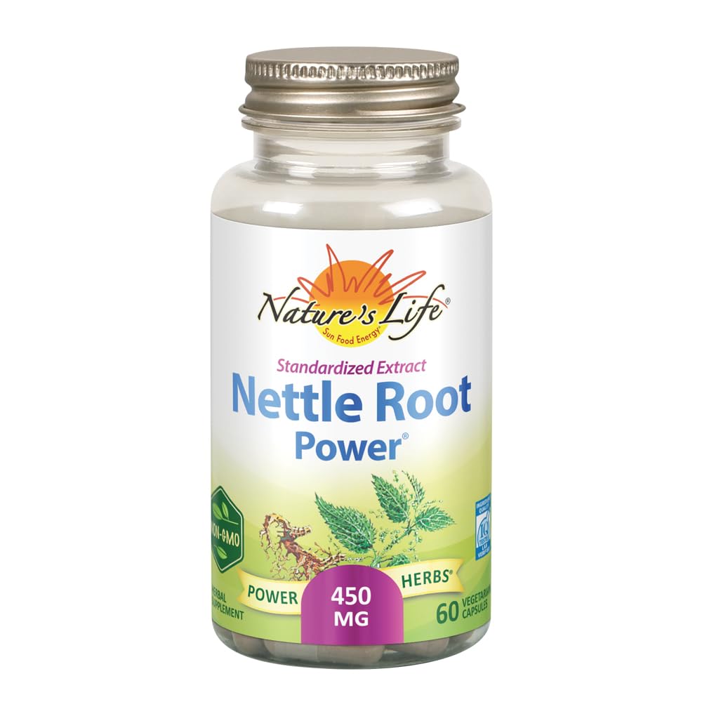 ZAND Nature 's Life Nettle Root Power 450mg Bylinný dodatek 124; Prostate & Močové Tract Health Formule pro muže 124; Non- GMO & Laboratoř ověřený 124; 60 Veg Caps
