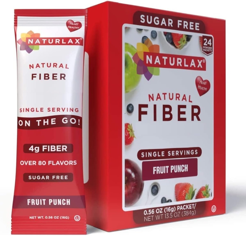Sugar- Volný ovocný punč ochucené Psylium Husk, 24 Fiber Packets